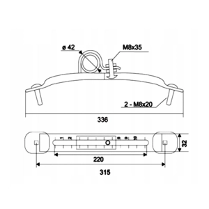 UCHWYT MOCOWANIE BŁOTNIKA REGULOWANY OCYNK 315MM