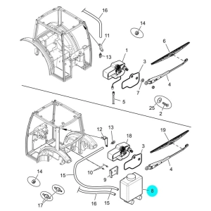 ZBIORNIK PŁYNU SPRYSKIWACZA MCCORMICK LANDINI 3662103M92 KOMPLETNY