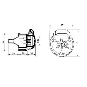 GNIAZDO ELEKTRYCZNE MCCORMICK 7-PINOWE ZŁĄCZA 6/12 V 25.008.100