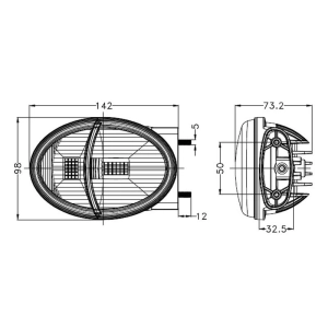 LAMPA PRZEDNIA Z KIERUNKOWSKAZEM LED 24W, OWALNA