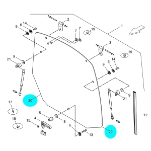 SZYBA TYŁ MCCORMICK X3 LANDINI REX3 6734496A1